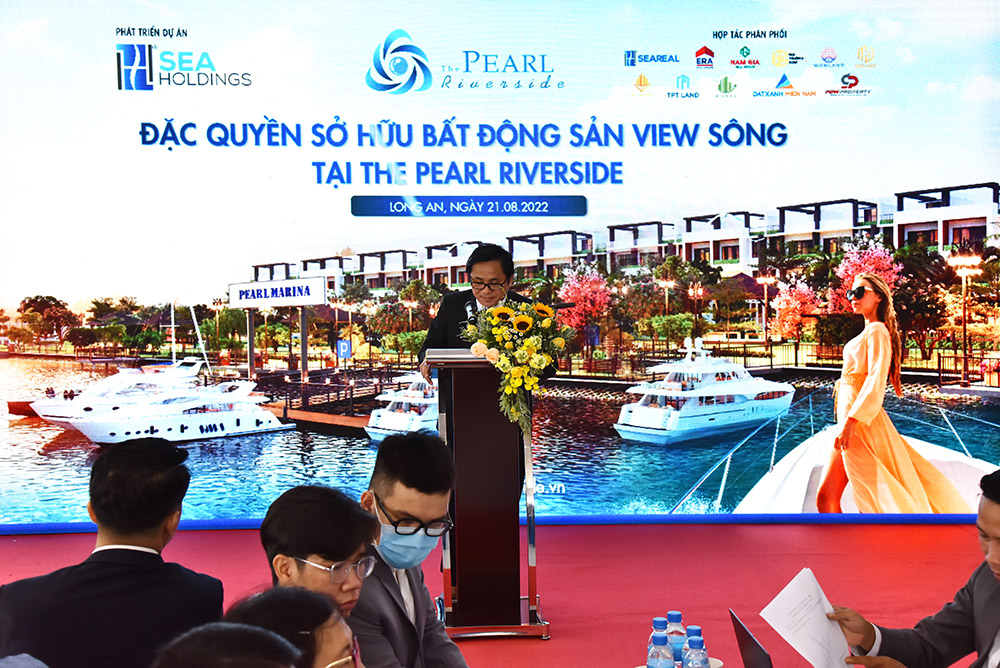 Ông Lê Tiến Vũ, Phó Tổng Giám đốc Điều Hành công ty CP Bất động sản Seaholdings phát biểu tại sự kiện